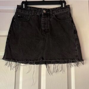 ASOS Charcoal Frayed Mini Skirt